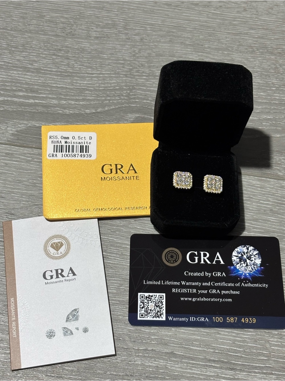 Brand New Custom VVS Moissanite Square Cluster Stud Earrings 925 Silver